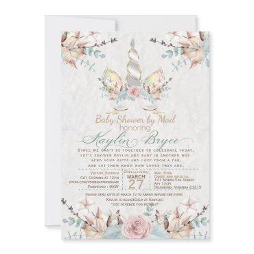 Woodland Unicorn Virtual Baby Shower Kaylin5 Inv