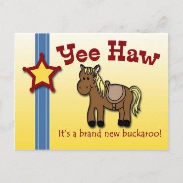 Yee Haw! Western themed baby shower invite