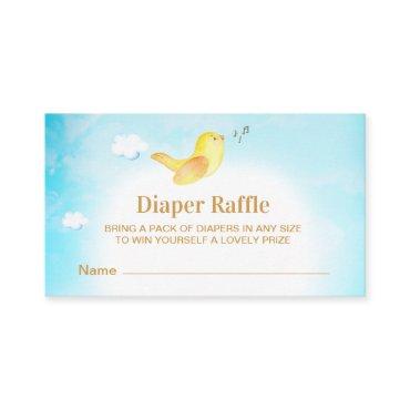 *~* Yellow Birdie Sky  Baby Shower Diaper Raffle Enclosure Card