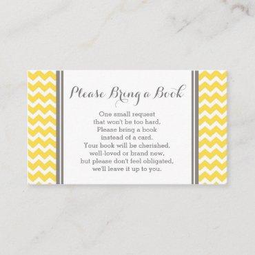 Yellow Chevron Baby Shower Book Request Card