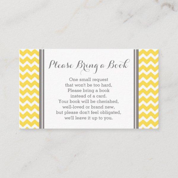 Yellow Chevron Baby Shower Book Request Card