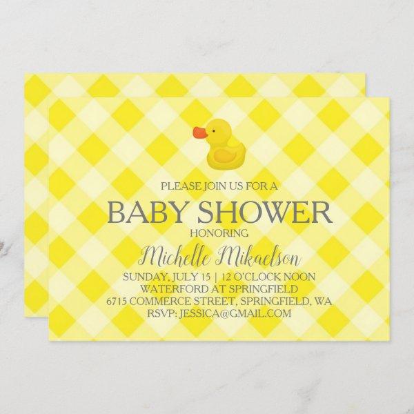 Yellow Gingham Rubber Duckie