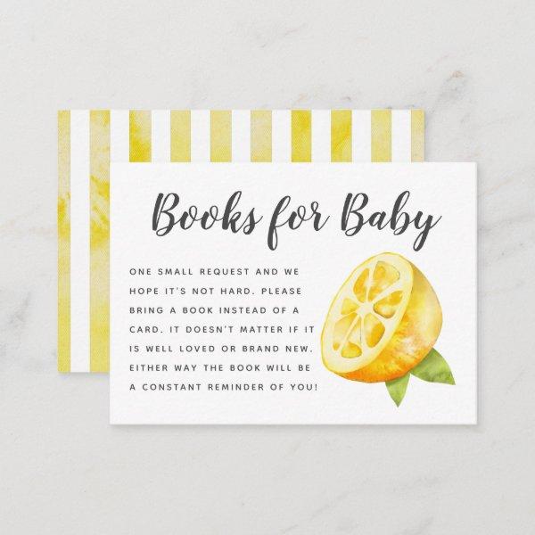 Yellow Lemon Baby Shower Book Request  Enclosure Card