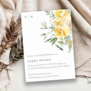 Yellow Watercolor Rose Flower Bunch