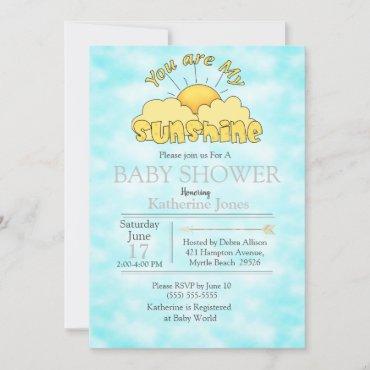 You Are My Sunshine Baby Nuetral Shower Invitation