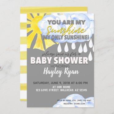 You Are My Sunshine Baby Shower Invite