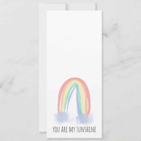 You are my sunshine watercolor painted rainbow