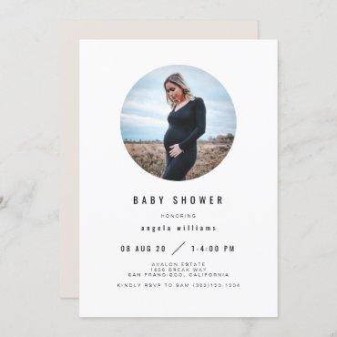 Zara - Simple Modern Minimalist Photo Baby Shower Invitation