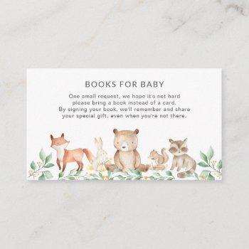 cute woodland animals books for baby shower enclosure card